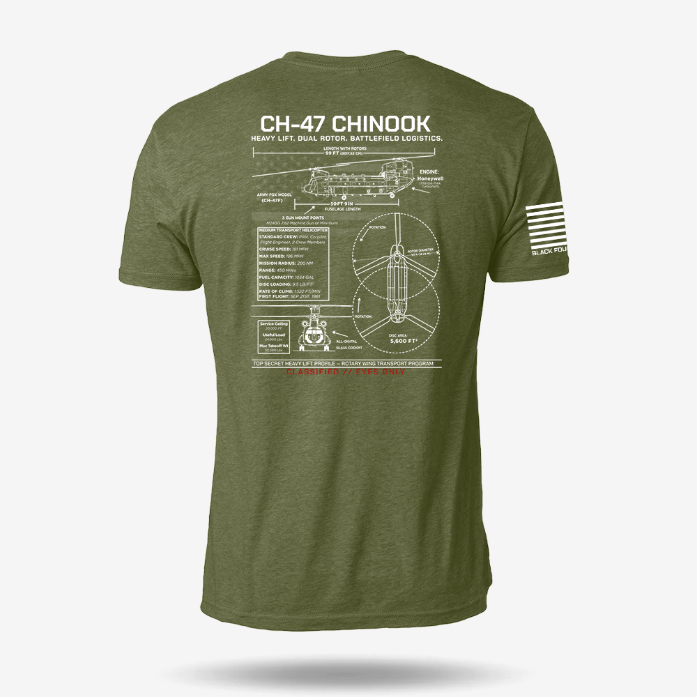 CH 47 Chinook Schematic T Shirt