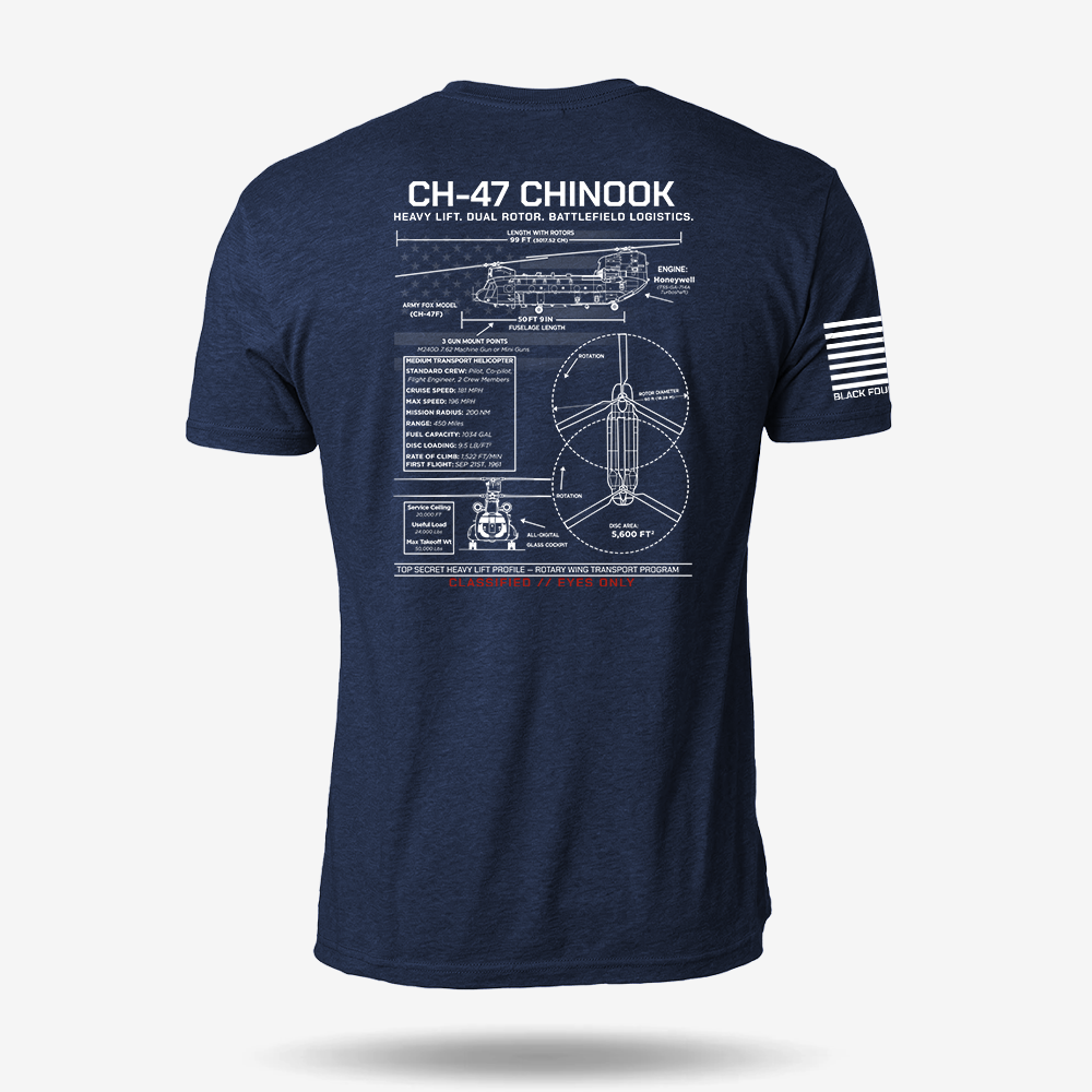 CH 47 Chinook Schematic T Shirt