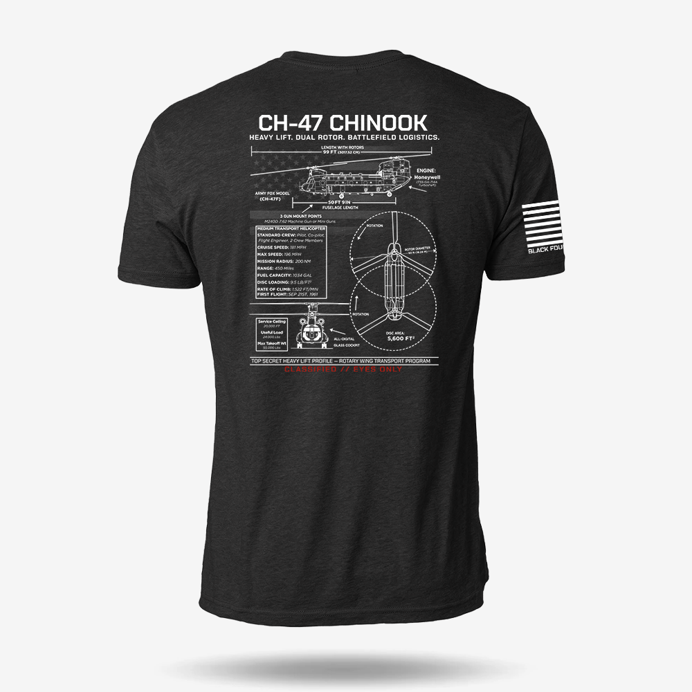 CH 47 Chinook Schematic T Shirt