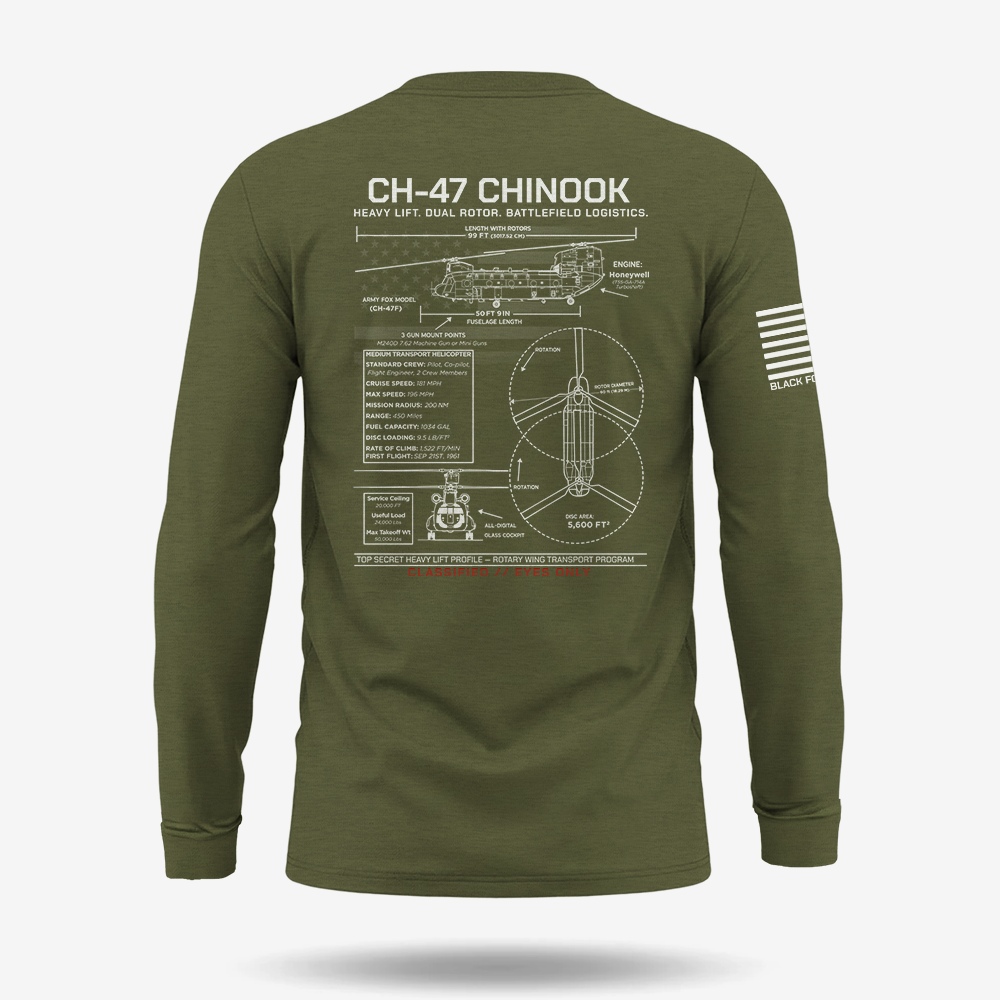 CH-47 Chinook Schematic Long Sleeve