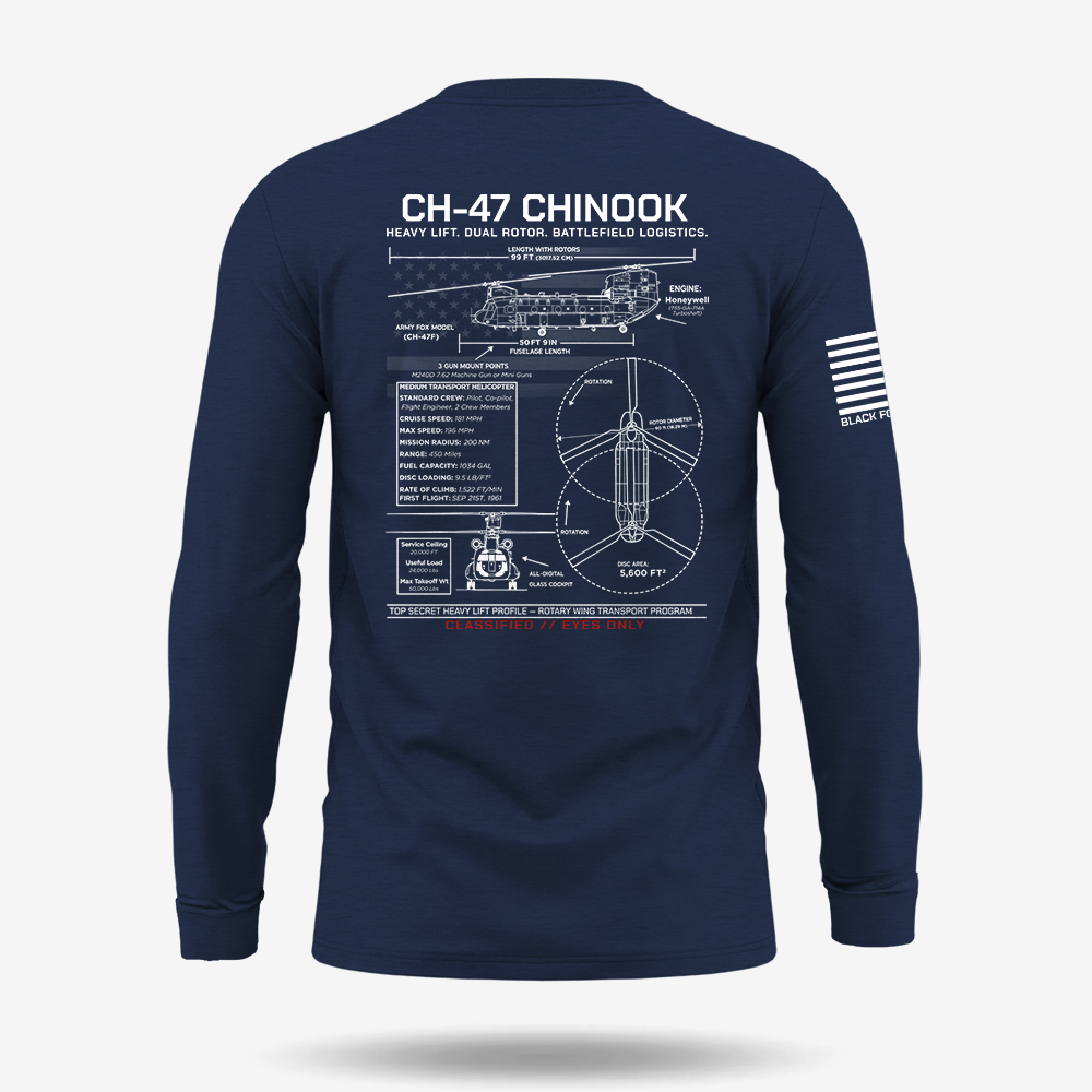 CH-47 Chinook Schematic Long Sleeve