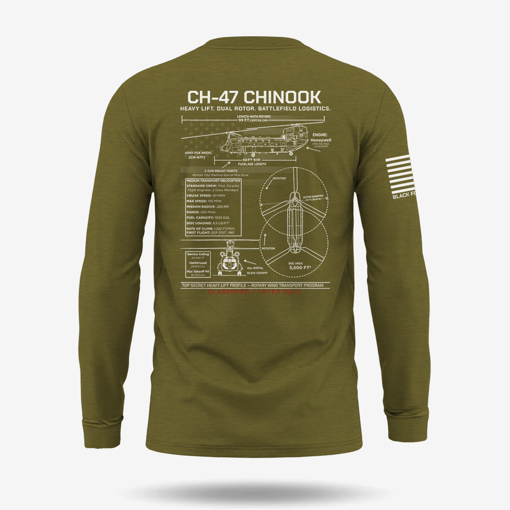 CH-47 Chinook Schematic Long Sleeve
