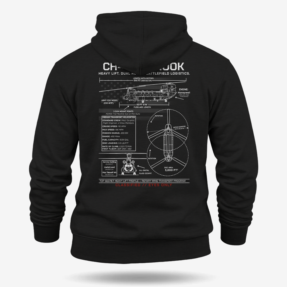 CH-47 Chinook Schematic Hoodie