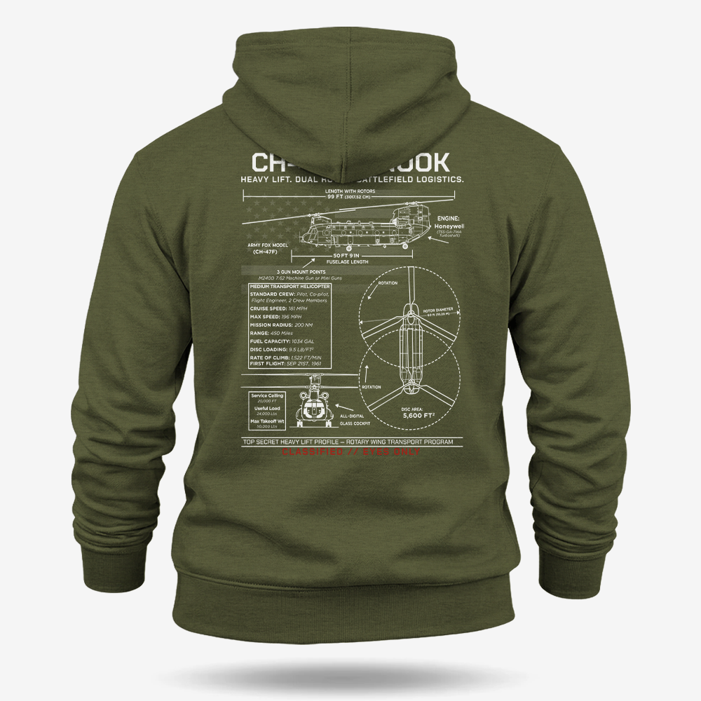 CH-47 Chinook Schematic Hoodie