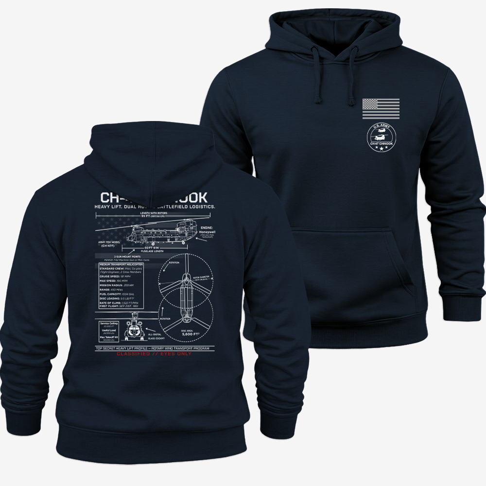 CH-47 Chinook Schematic Hoodie