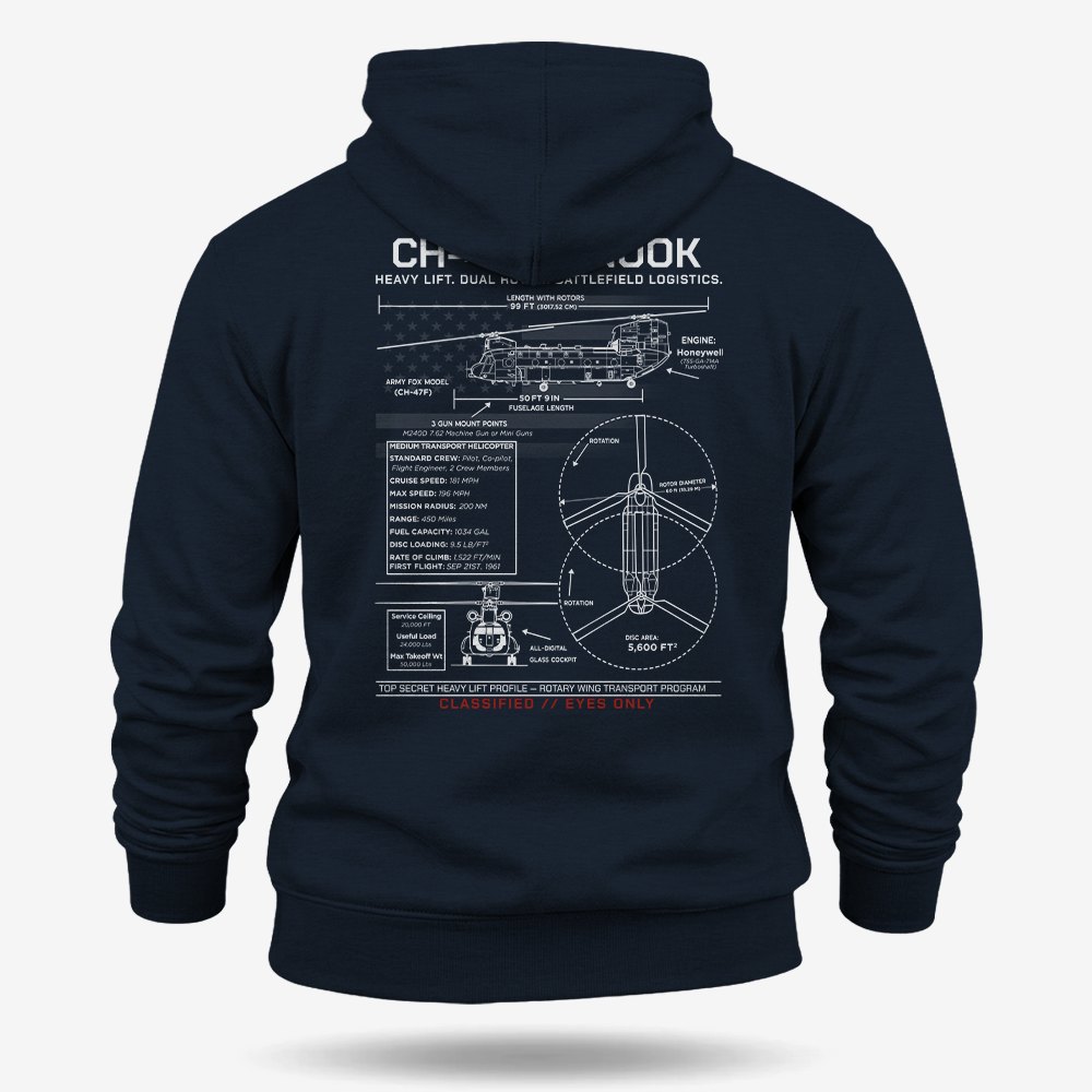 CH-47 Chinook Schematic Hoodie