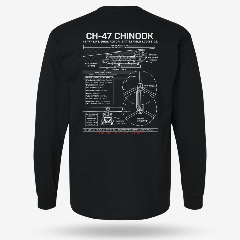 CH-47 Chinook Schematic Long Sleeve