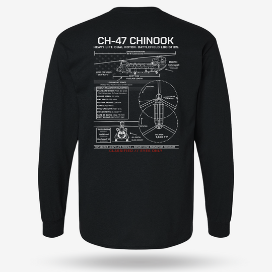 CH-47 Chinook Schematic Long Sleeve