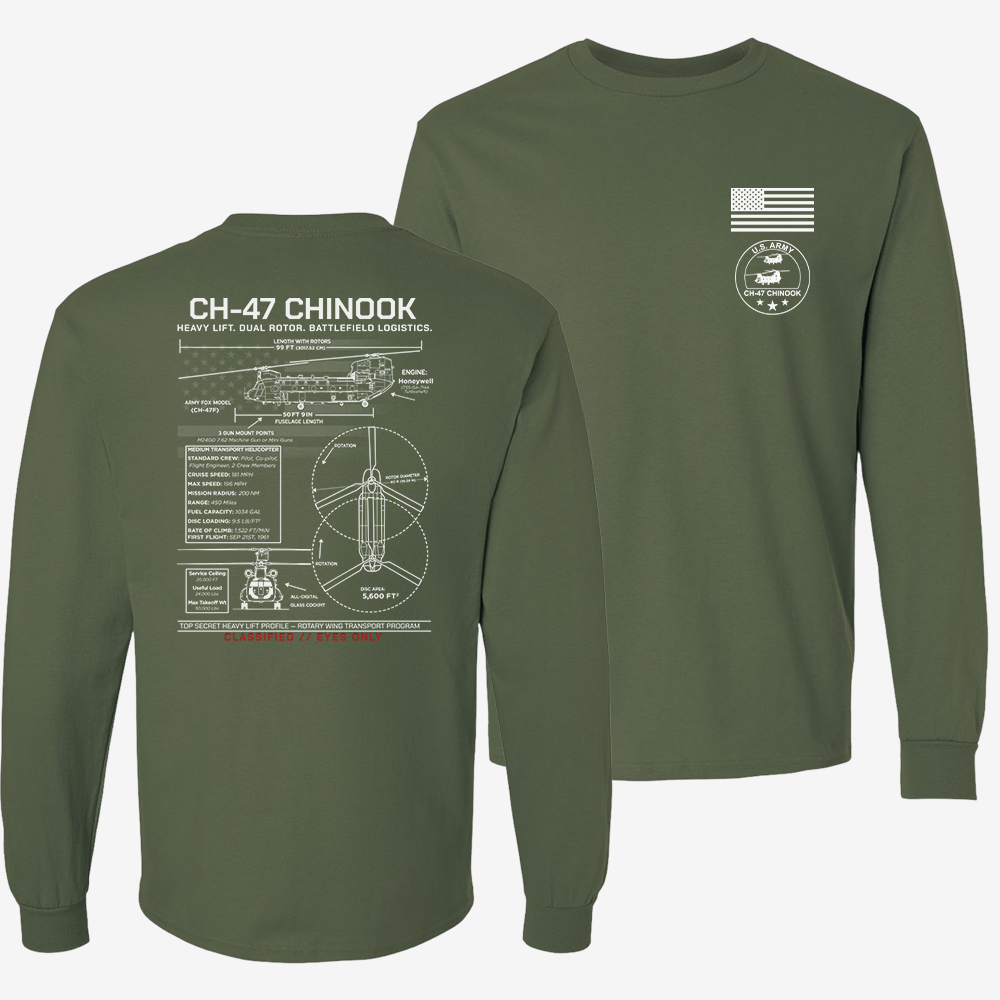 CH-47 Chinook Schematic Long Sleeve