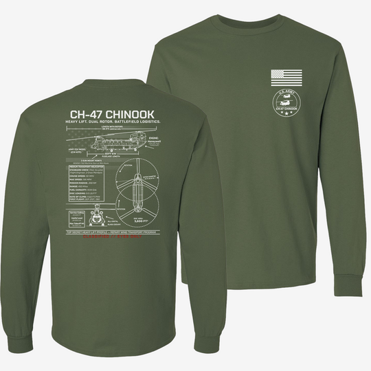 CH-47 Chinook Schematic Long Sleeve