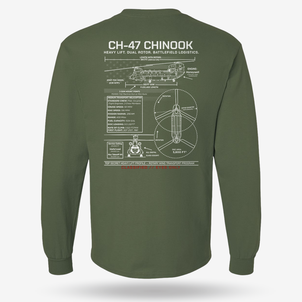 CH-47 Chinook Schematic Long Sleeve