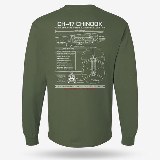 CH-47 Chinook Schematic Long Sleeve