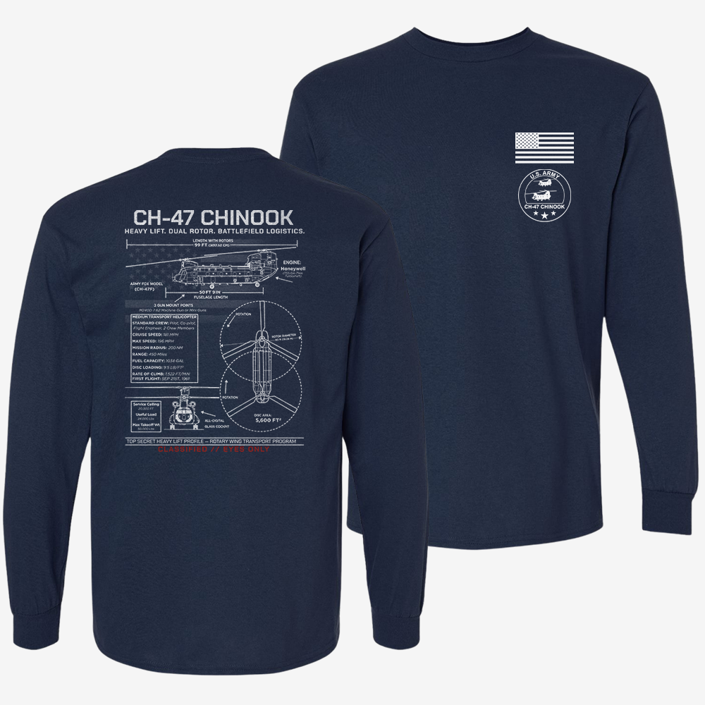 CH-47 Chinook Schematic Long Sleeve
