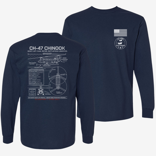 CH-47 Chinook Schematic Long Sleeve