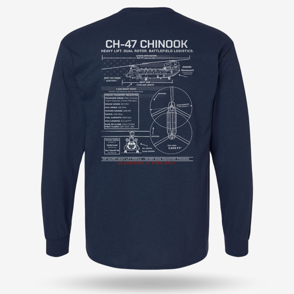 CH-47 Chinook Schematic Long Sleeve