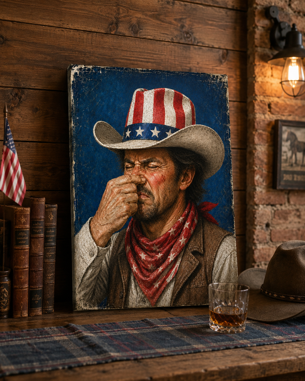 Cowboy Smells Trouble - Canvas Poster