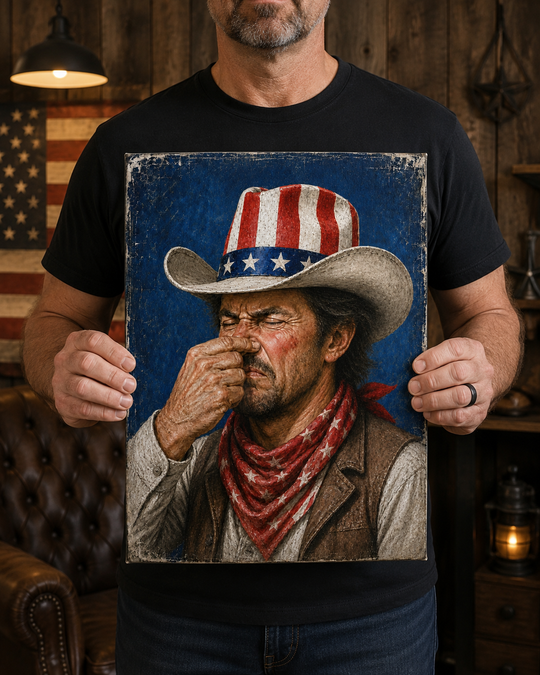 Cowboy Smells Trouble - Canvas Poster