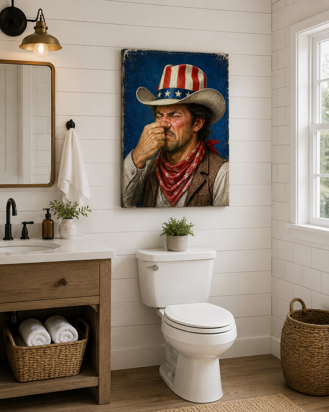 Cowboy Smells Trouble - Canvas Poster