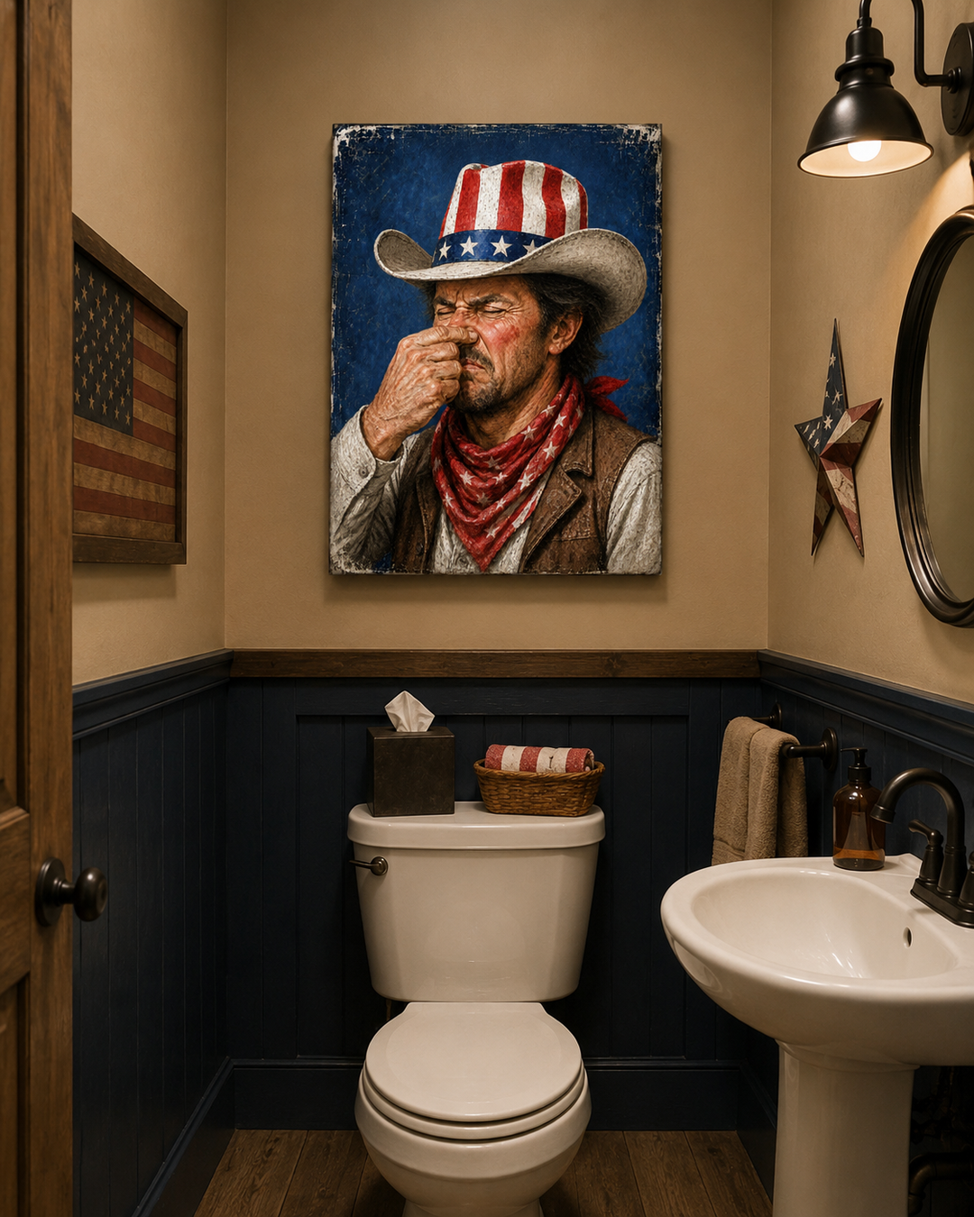 Cowboy Smells Trouble - Canvas Poster