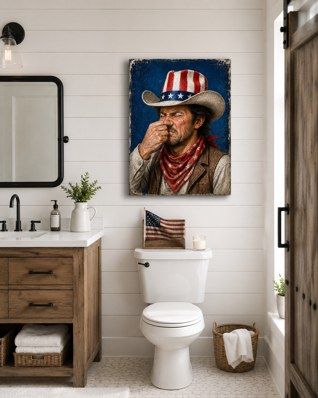 Cowboy Smells Trouble - Canvas Poster