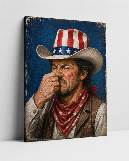 Cowboy Smells Trouble - Canvas Poster