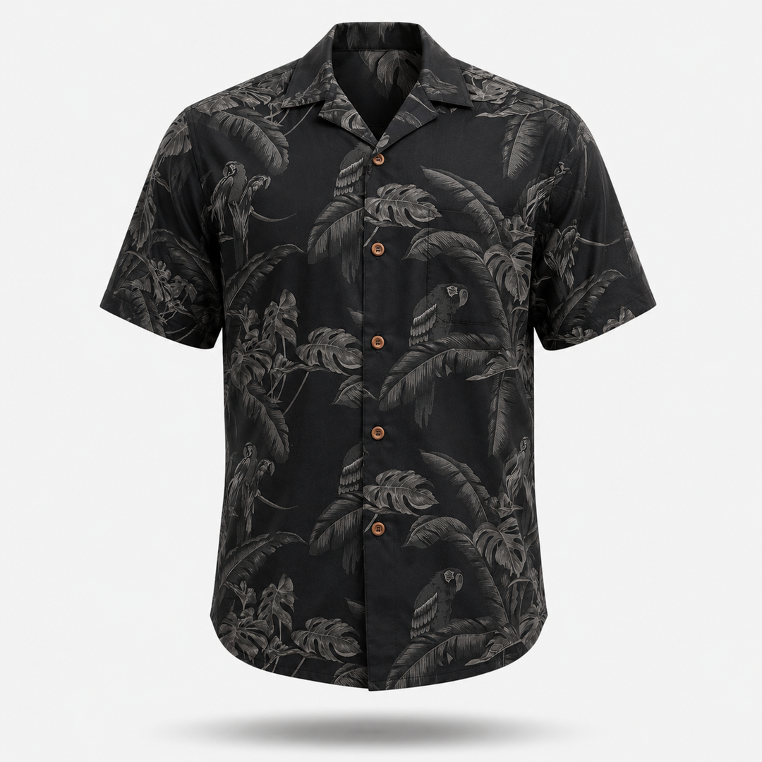 Dark Tropic Macaw Hawaiian Shirt