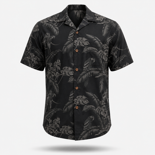 Dark Tropic Macaw Hawaiian Shirt