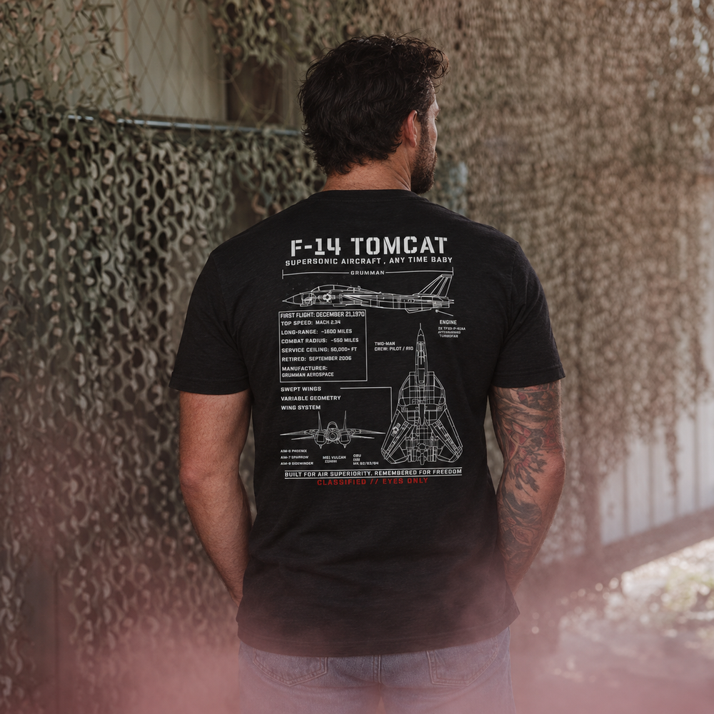 F-14 Tomcat Schematic T Shirt
