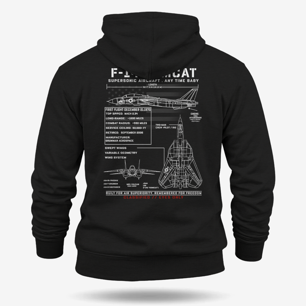 F-14 Tomcat Schematic Hoodie