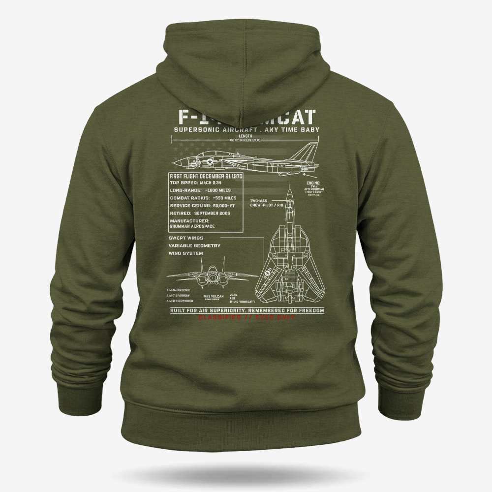 F-14 Tomcat Schematic Hoodie