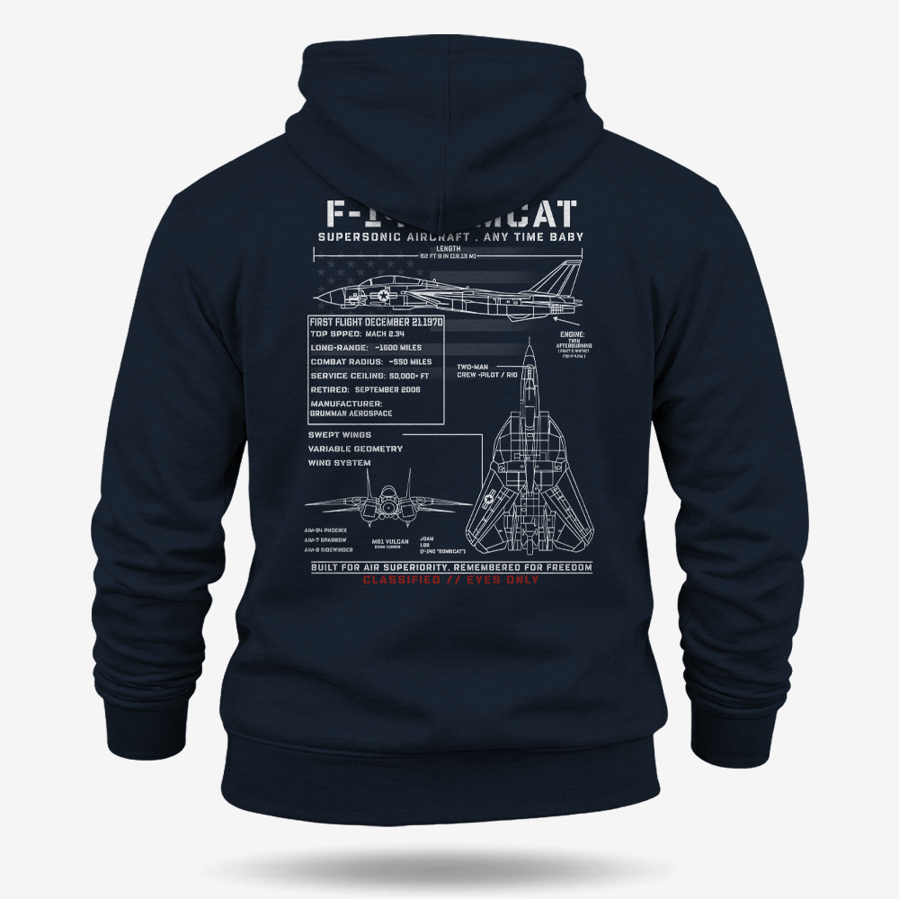 F-14 Tomcat Schematic Hoodie