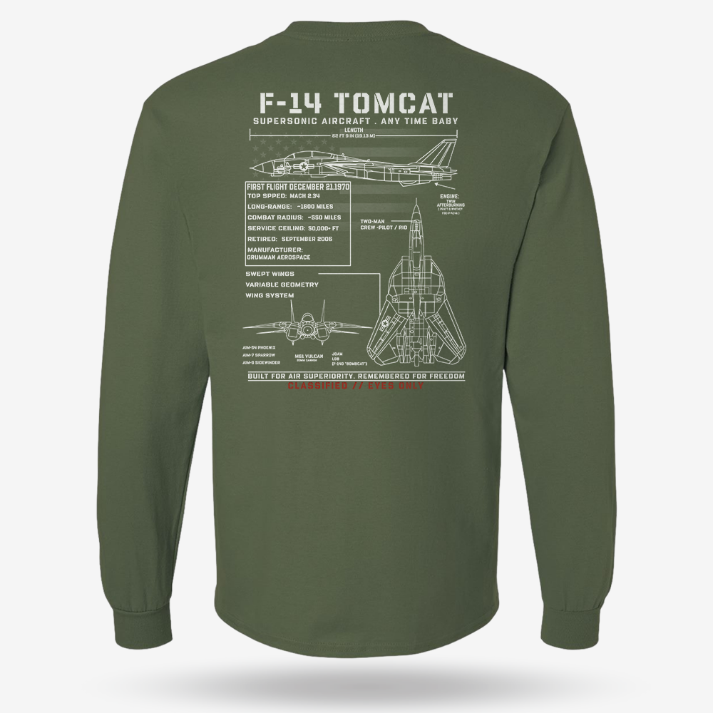 F-14 Tomcat Schematic Long Sleeve