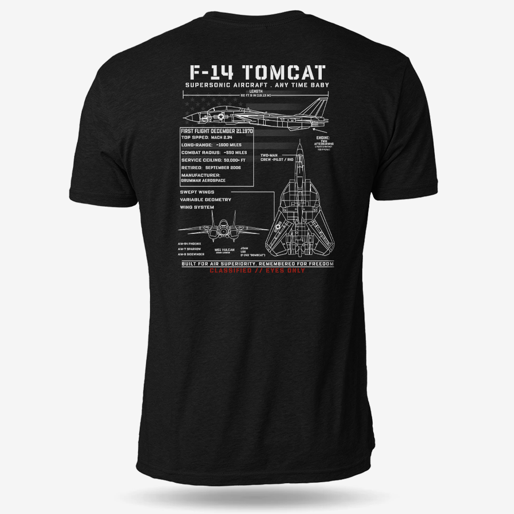 F-14 Tomcat Schematic T Shirt