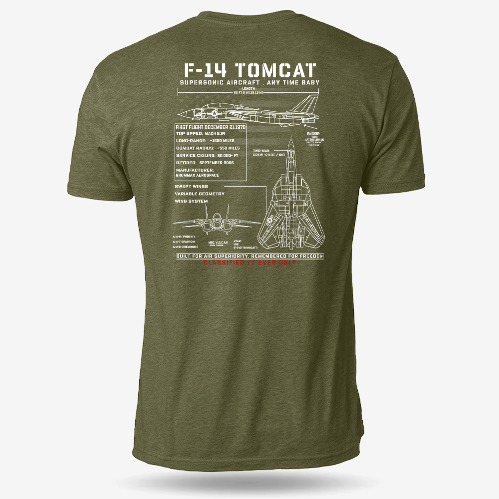 F-14 Tomcat Schematic T Shirt