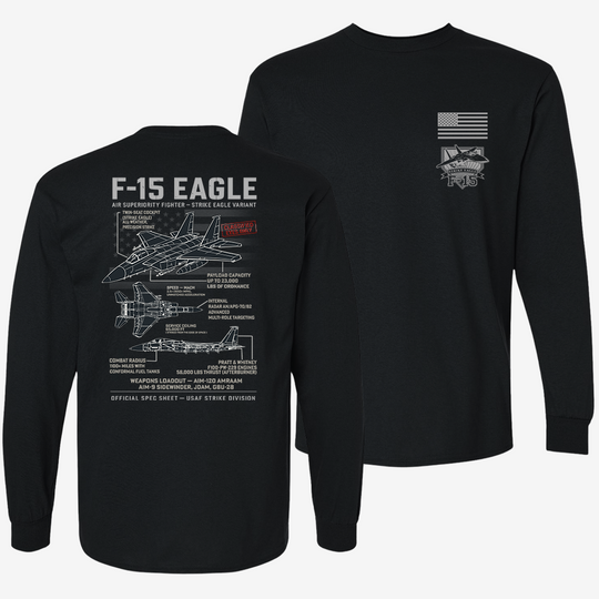 F-15 Eagle Schematic Long Sleeve