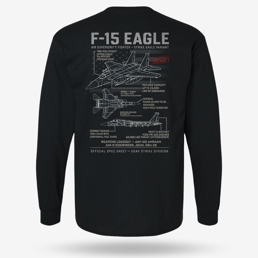 F-15 Eagle Schematic Long Sleeve