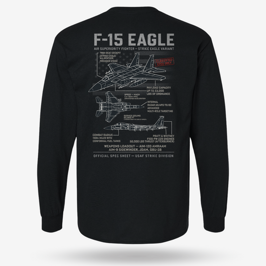 F-15 Eagle Schematic Long Sleeve