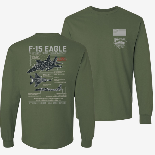 F-15 Eagle Schematic Long Sleeve