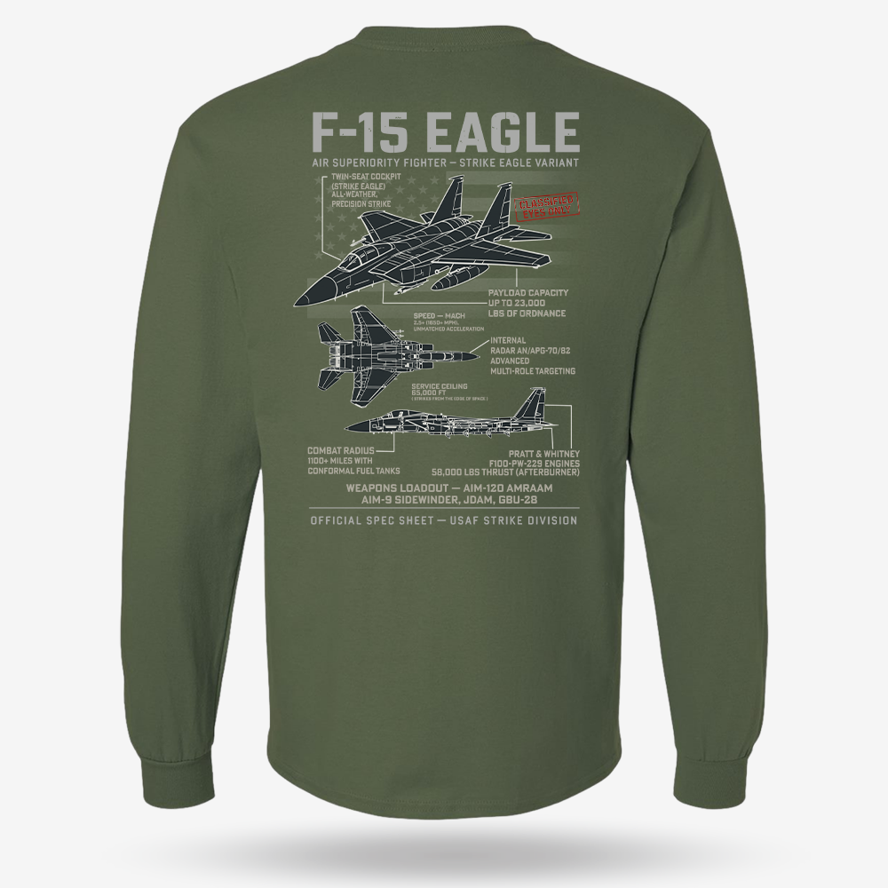 F-15 Eagle Schematic Long Sleeve