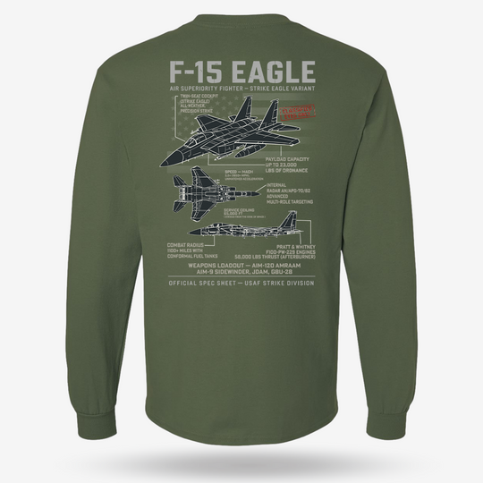 F-15 Eagle Schematic Long Sleeve