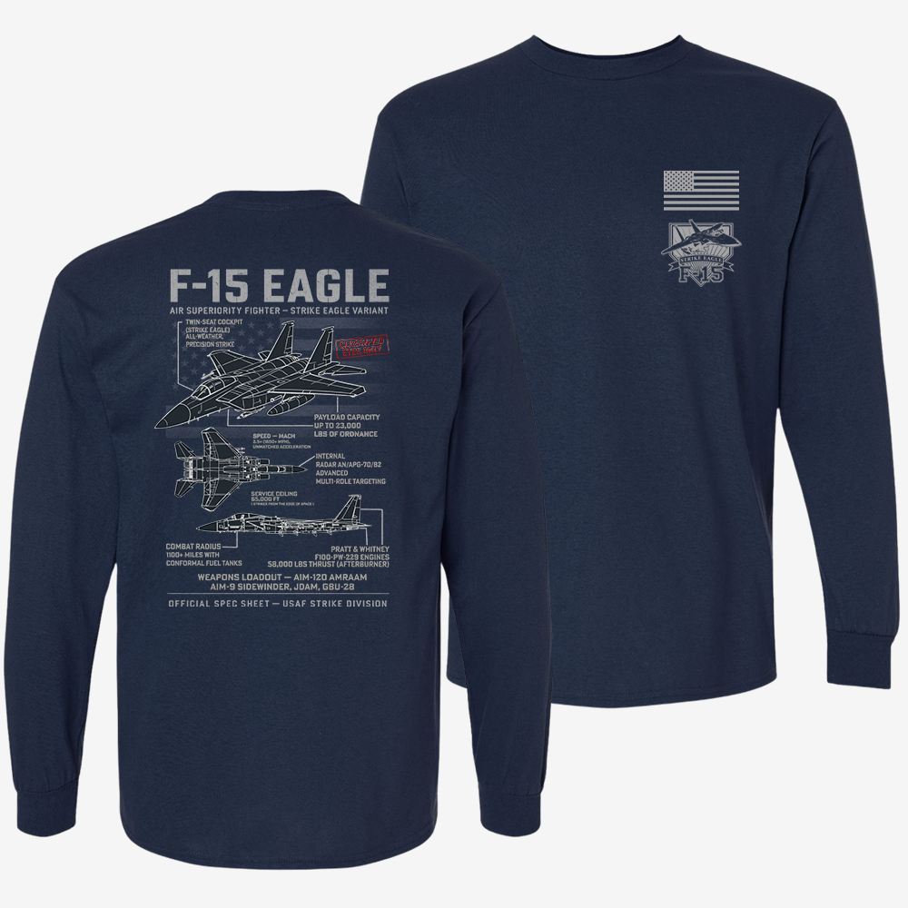 F-15 Eagle Schematic Long Sleeve