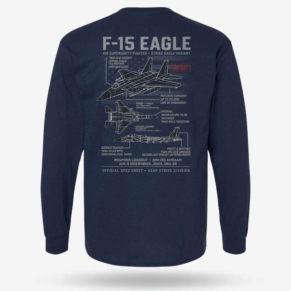 F-15 Eagle Schematic Long Sleeve