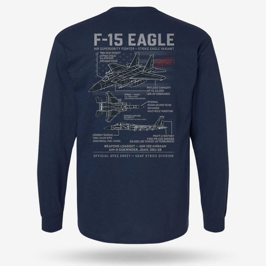 F-15 Eagle Schematic Long Sleeve