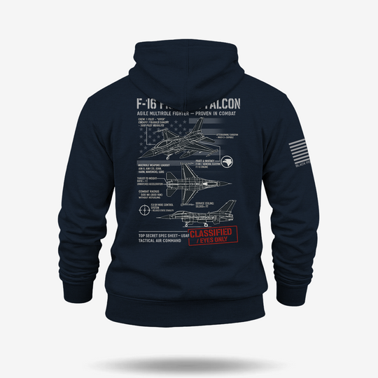 F-16 Fighting Falcon Schematic Hoodie