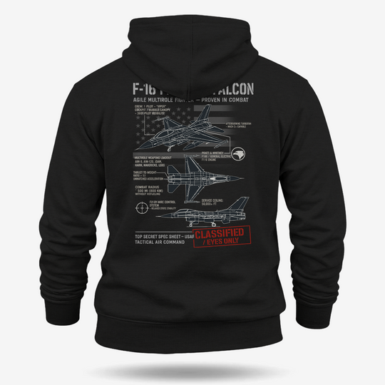 F-16 Fighting Falcon Schematic Hoodie