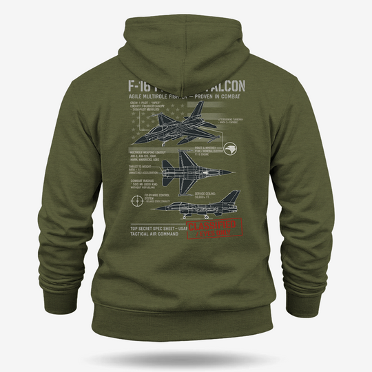 F-16 Fighting Falcon Schematic Hoodie
