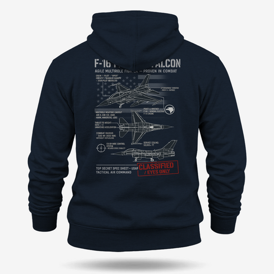 F-16 Fighting Falcon Schematic Hoodie