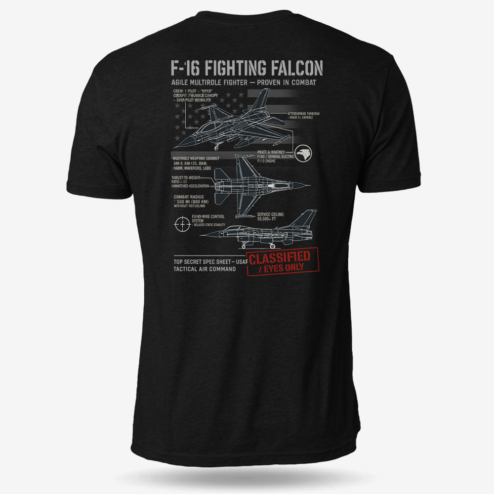 F-16 Fighting Falcon Schematic T Shirt