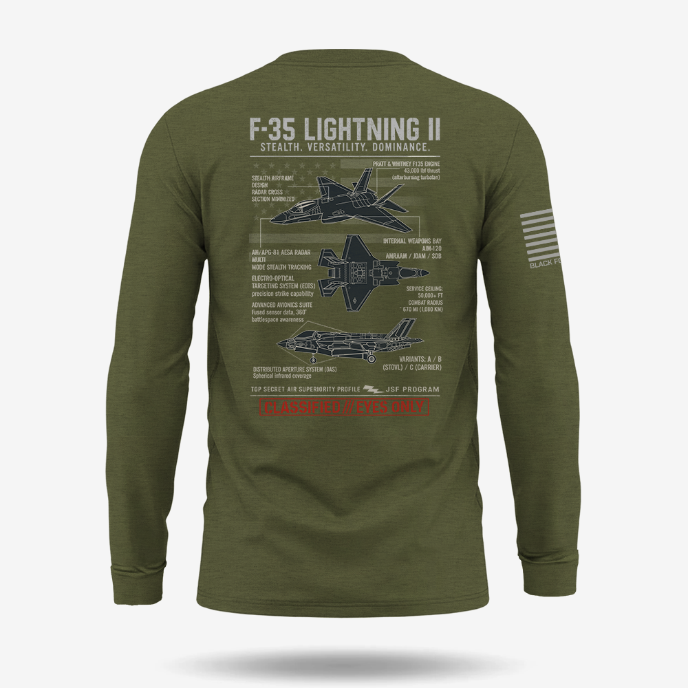 F-35 Lightning II Schematic Long Sleeve