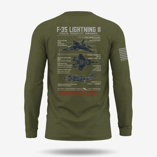 F-35 Lightning II Schematic Long Sleeve